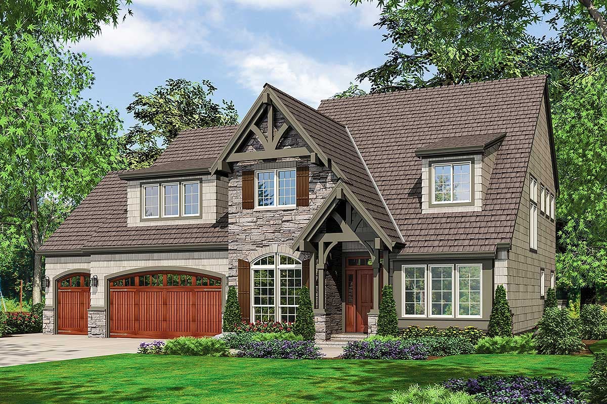 Plan 69433AM: Tall, Dark & Handsome - in Two Versions - Image #6 - Country, Craftsman, European, Tudor