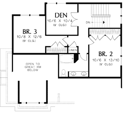 Plan 69435AM: Two-Story Vaulted Great Room - Floor Plan - 2nd Floor - Craftsman, Northwest
