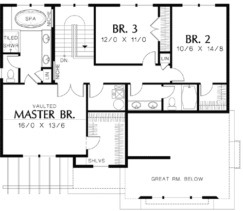 Plan 69436AM: High-End Finishes - Floor Plan - 2nd Floor - Craftsman, Northwest