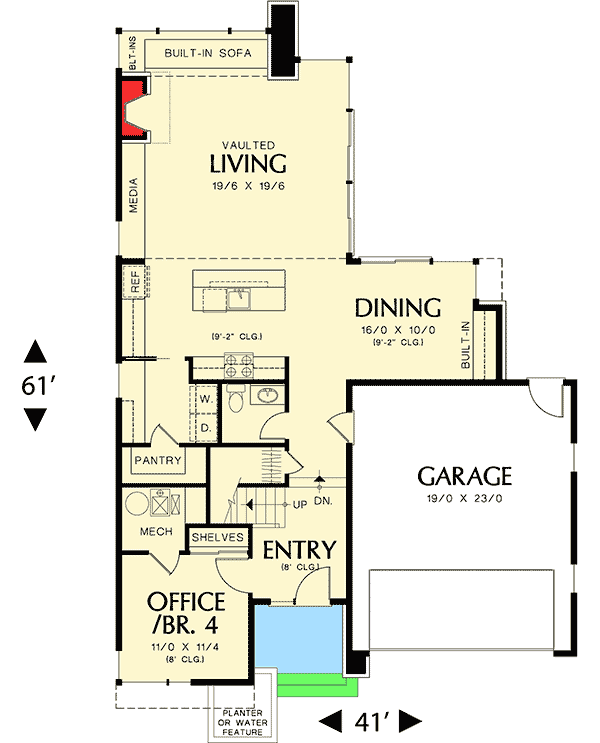 Plan 69449AM: Out of the Ordinary - Floor Plan - Main Level - Contemporary, Mid Century Modern, Northwest