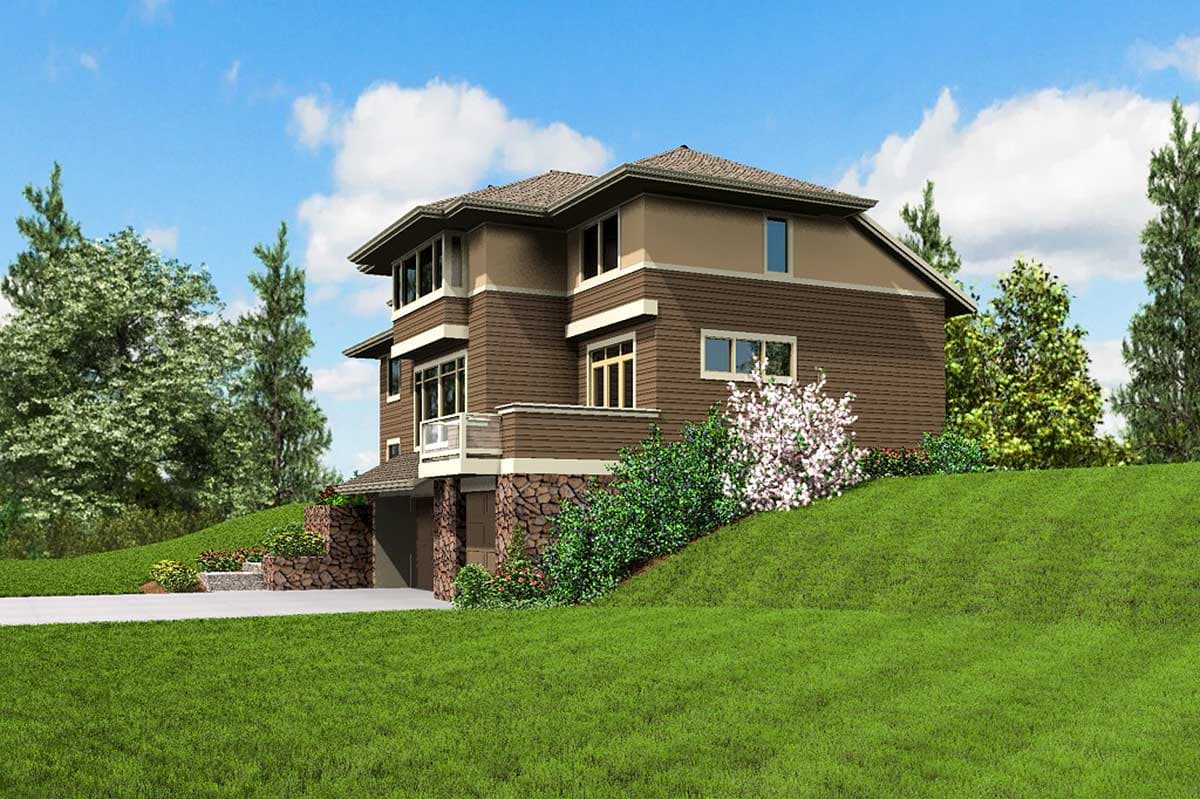 Plan 69453AM: Modern Prairie House Plan For Upsloping Hillside Lots - Image #15 - Contemporary, Modern, Northwest, Prairie