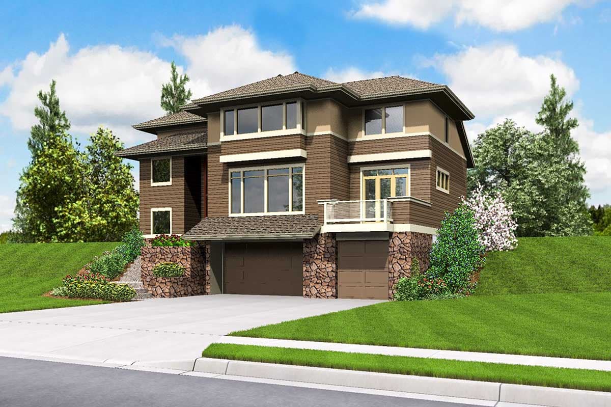 Plan 69453AM: Modern Prairie House Plan For Upsloping Hillside Lots - Image #16 - Contemporary, Modern, Northwest, Prairie