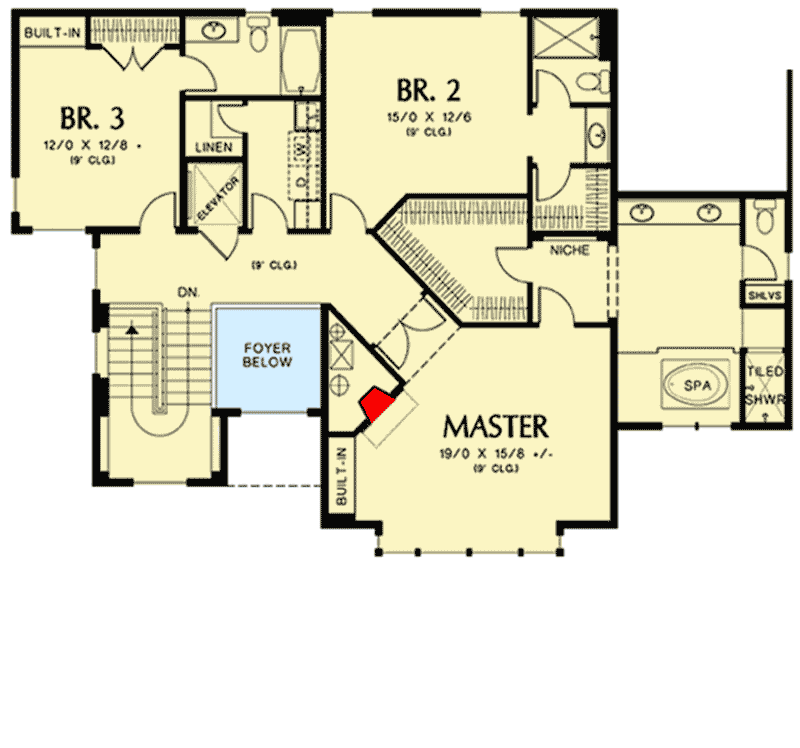 Plan 69453AM: Modern Prairie House Plan For Upsloping Hillside Lots - Floor Plan - 2nd Floor - Contemporary, Modern, Northwest, Prairie