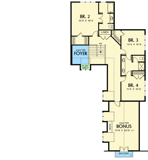Plan 69454AM: Rustic European With Vaulted Spaces - Floor Plan - 2nd Floor - European, French Country, Traditional