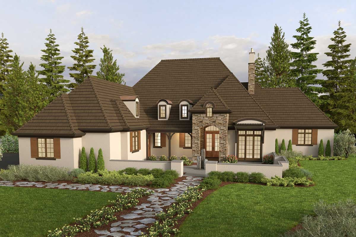 Plan 69460AM: Classic French Country House Plan with 3 Bedrooms - 4352 Sq Ft - Image #47 - European, French Country