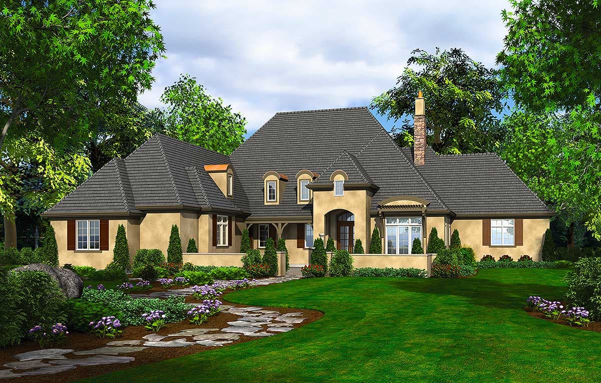Plan 69460AM: Classic French Country House Plan with 3 Bedrooms - 4352 Sq Ft - Image #49 - European, French Country