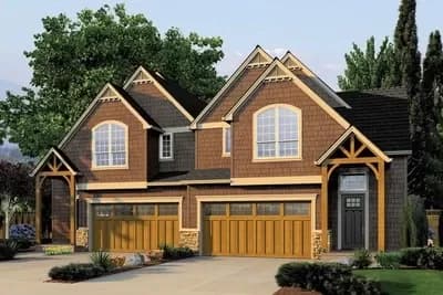 Quaint Shingled Duplex Plan - 3 Bedroom 1662 Sq Ft Units