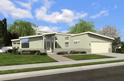 Mid Century Modern House Plan with Vaulted Ceilings - 1508 Sq Ft