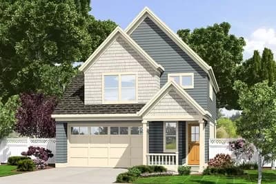 Narrow Lot Cottage with Angled Kitchen