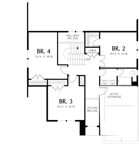 Plan 69484AM: Vaulted Ceilings - Floor Plan - 2nd Floor - Northwest