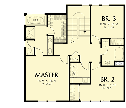 Plan 69485AM: 3 or 4 Bedroom Dutch Colonial Cottage House Plan - 2178 Sq Ft - Floor Plan - 2nd Floor - Colonial, European, Northwest, Traditional, Victorian