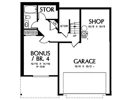 Plan 69486AM: Handsome Exterior - Floor Plan - Lower Level - Northwest