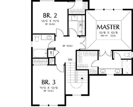 Plan 69488AM: Open Floor Plan - Floor Plan - 2nd Floor - Northwest, Traditional