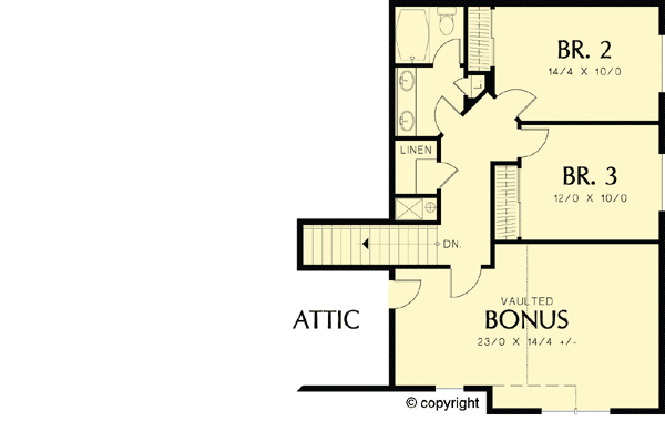 Plan 6949AM: Craftsman Basics - Floor Plan - 2nd Floor - Craftsman, Northwest