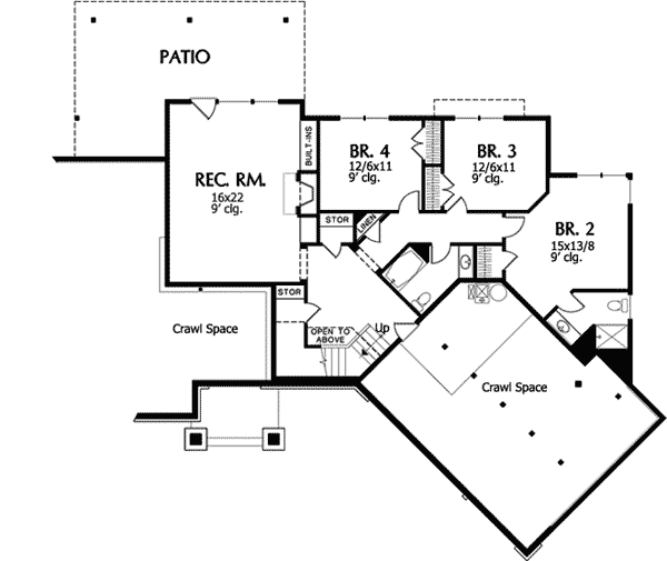 Plan 69496AM: Open Plan with Gourmet Kitchen - Floor Plan - Basement - Craftsman, Mountain, Northwest, Ranch