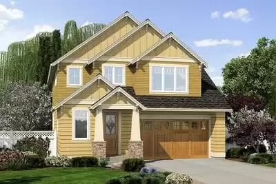 Narrow Lot Craftsman Home Plan