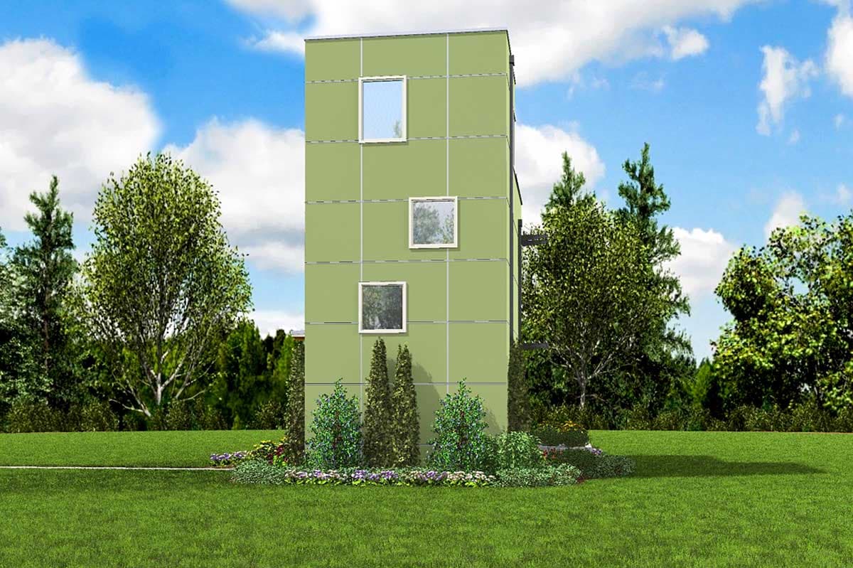 Plan 69509AM: 3-Story Contemporary Beach or Guest House - 728 Sq Ft - Image #10 - Modern, Vacation