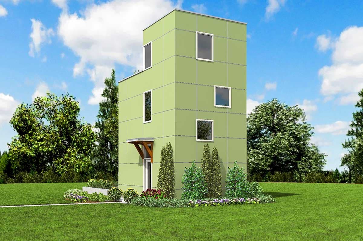 Plan 69509AM: 3-Story Contemporary Beach or Guest House - 728 Sq Ft - Image #11 - Modern, Vacation