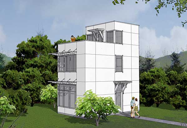 Plan 69509AM: 3-Story Contemporary Beach or Guest House - 728 Sq Ft - Image #13 - Modern, Vacation