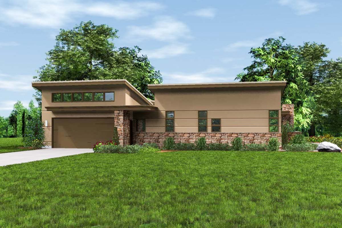 Plan 69512AM: Angular Contemporary with Courtyard - 2507 Sq Ft - Image #6 - Mid Century Modern, Modern, Prairie