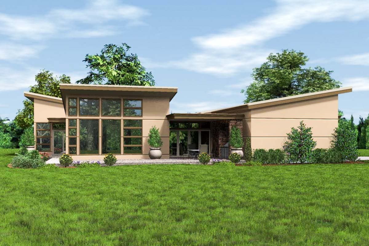 Plan 69512AM: Angular Contemporary with Courtyard - 2507 Sq Ft - Image #9 - Mid Century Modern, Modern, Prairie