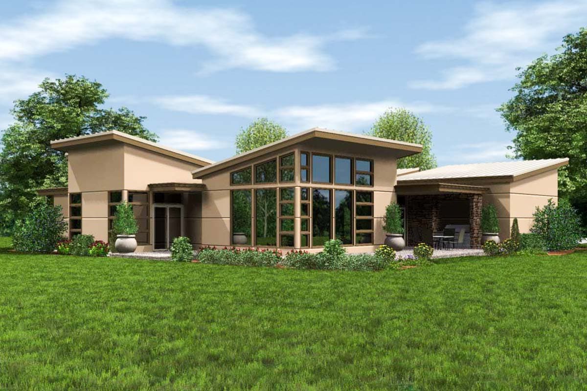 Plan 69512AM: Angular Contemporary with Courtyard - 2507 Sq Ft - Image #10 - Mid Century Modern, Modern, Prairie