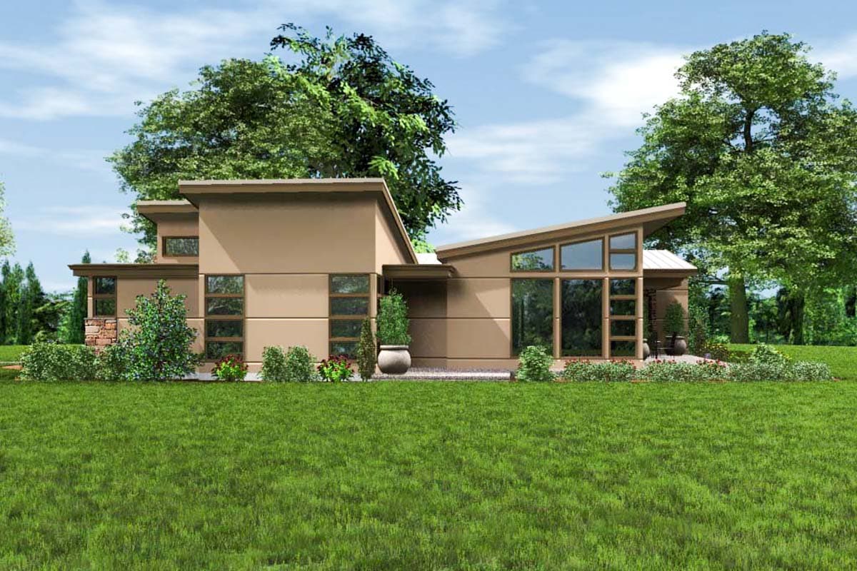 Plan 69512AM: Angular Contemporary with Courtyard - 2507 Sq Ft - Image #11 - Mid Century Modern, Modern, Prairie