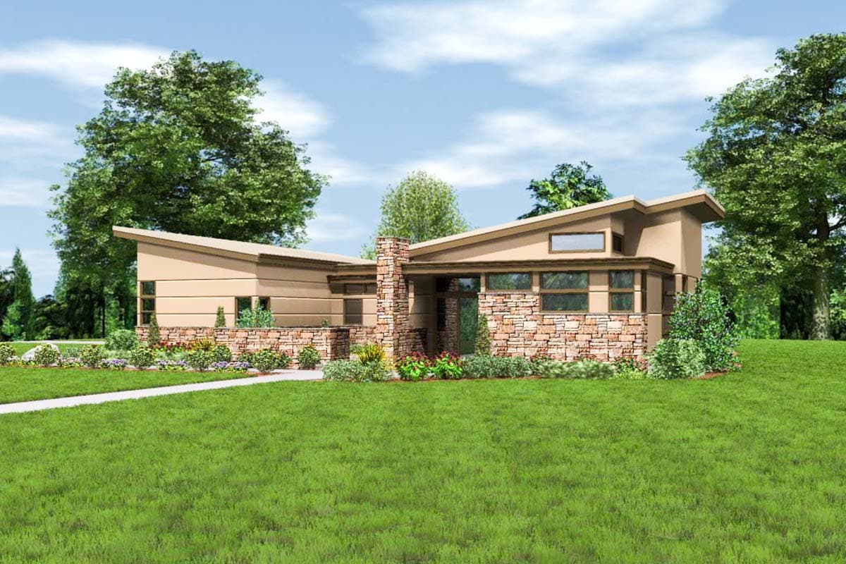 Plan 69512AM: Angular Contemporary with Courtyard - 2507 Sq Ft - Image #13 - Mid Century Modern, Modern, Prairie