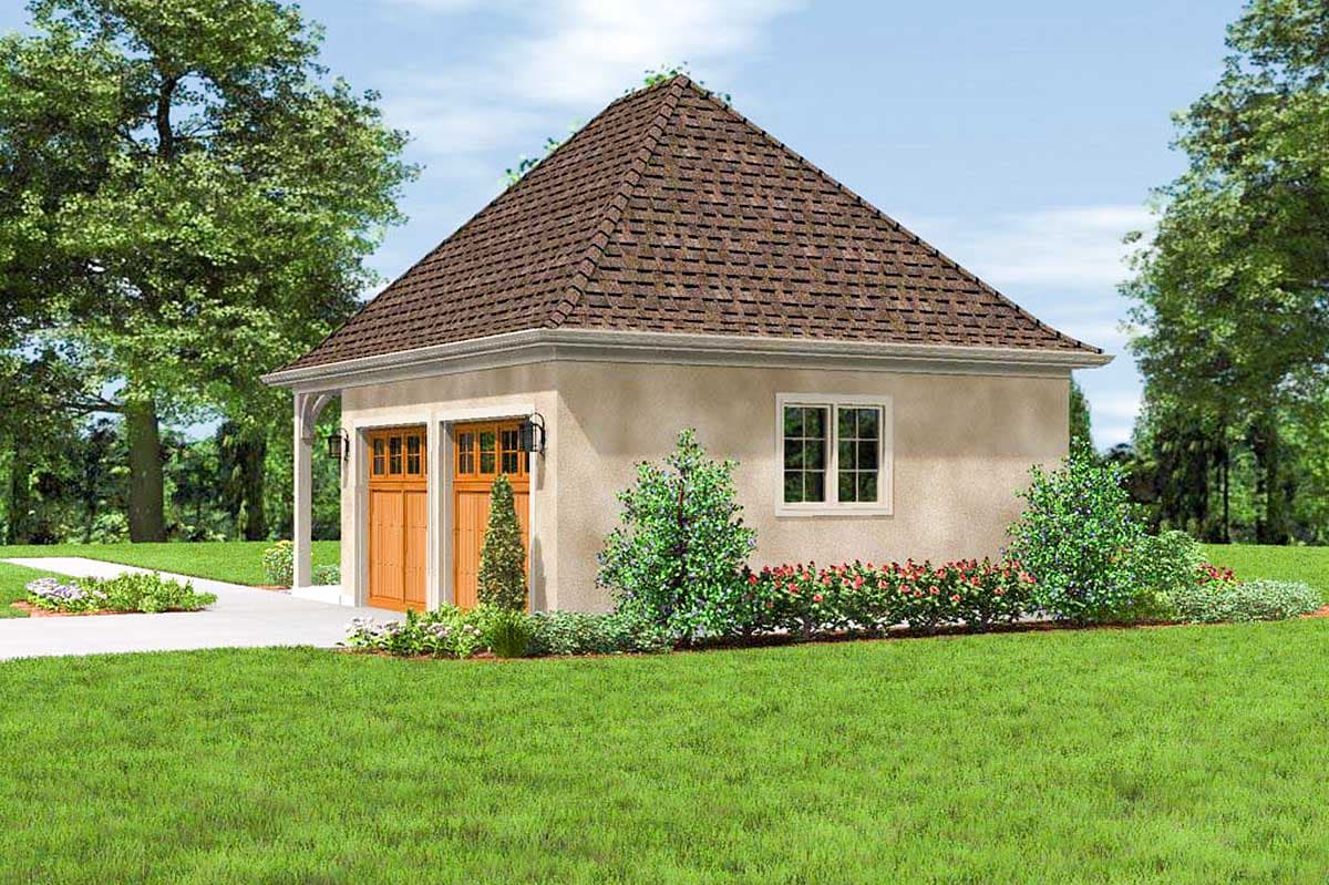 Plan 69516AM: Charming Detached 2-Car Garage - Image #11 - Acadian, European, French Country, Southern