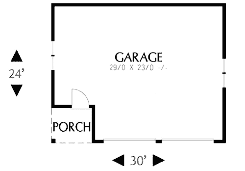 Plan 69516AM: Charming Detached 2-Car Garage - Floor Plan - Main Level - Acadian, European, French Country, Southern