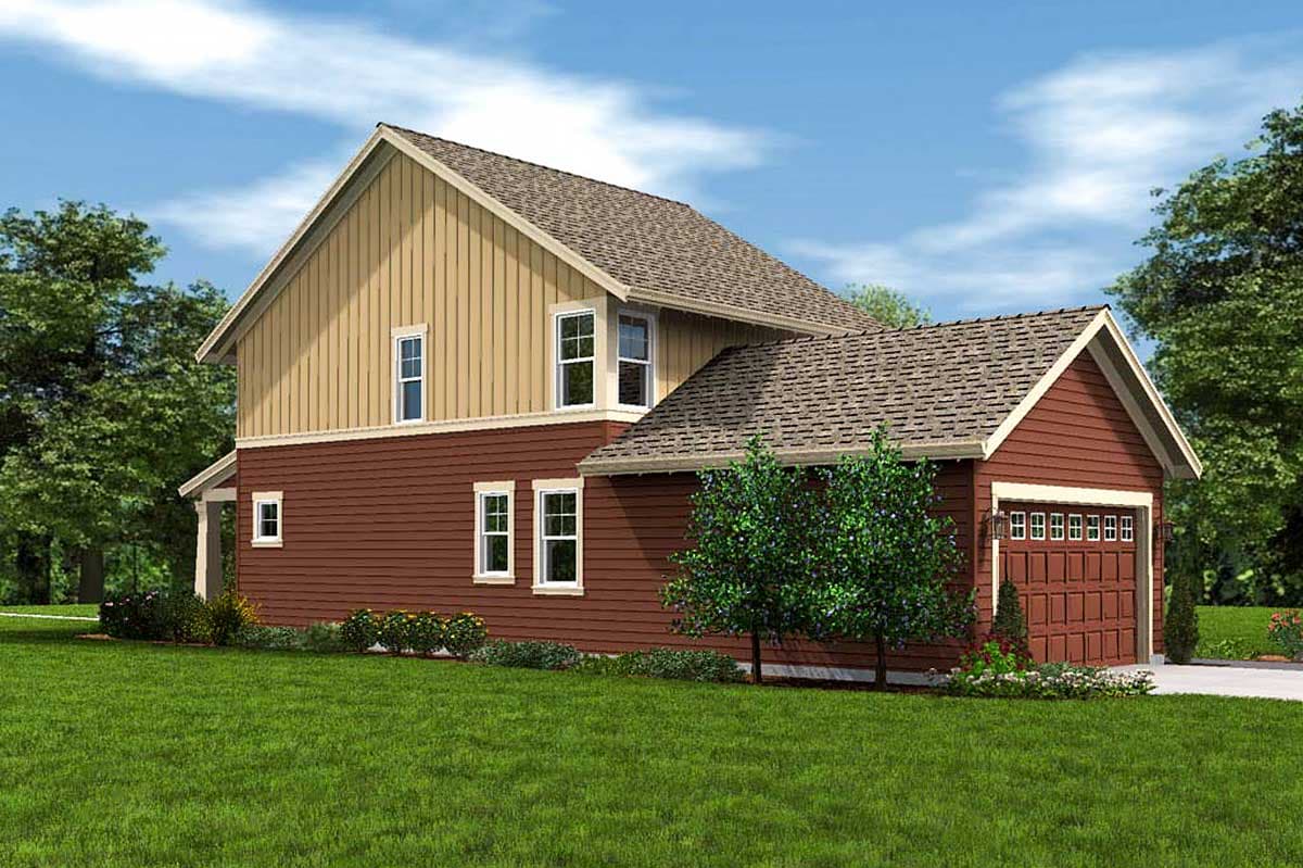 Plan 69518AM: Narrow Home Plan with Rear Garage - 1636 Sq Ft - Image #11 - Cottage, Craftsman, Northwest