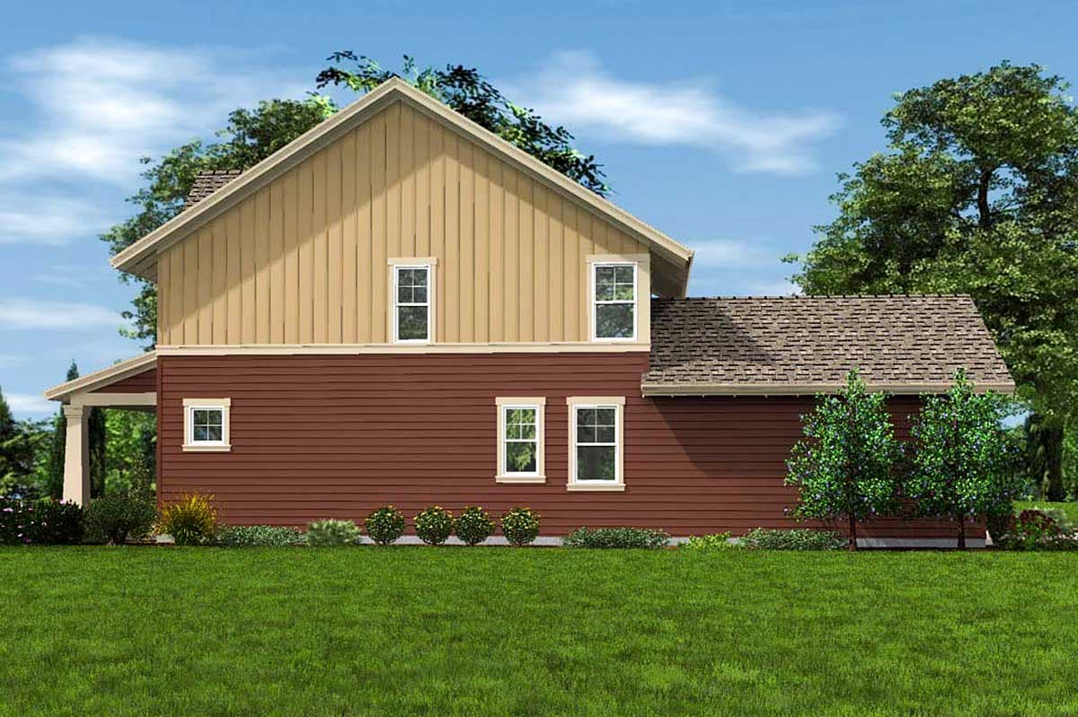 Plan 69518AM: Narrow Home Plan with Rear Garage - 1636 Sq Ft - Image #12 - Cottage, Craftsman, Northwest