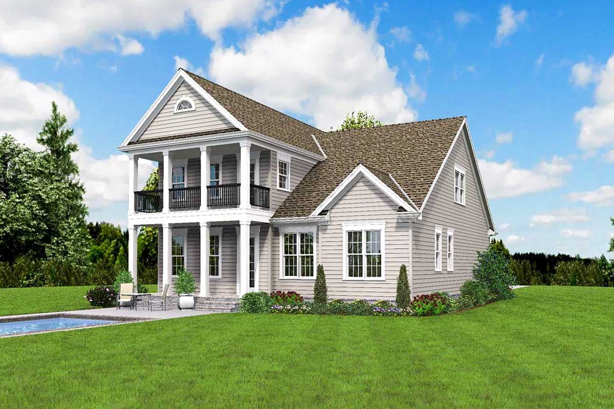 Plan 69519AM: 4-Bed Southern House Plan with Stacked Porches - Image #8 - New Orleans, Southern, Southern Traditional, Traditional
