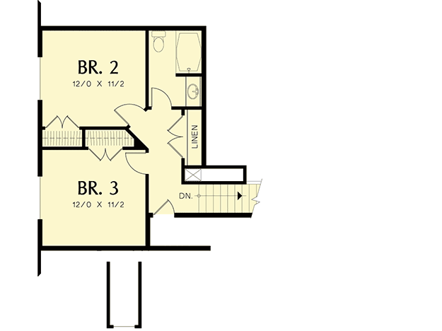 Plan 6952AM: Two-Story Home Plan with Open Living Area - Floor Plan - 2nd Floor - Traditional