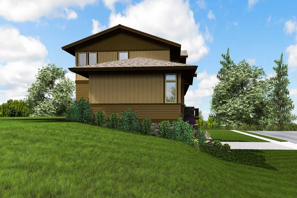 Plan 69520AM: Craftsman for Uphill Sloping Lot - Image #4 - Craftsman, Northwest