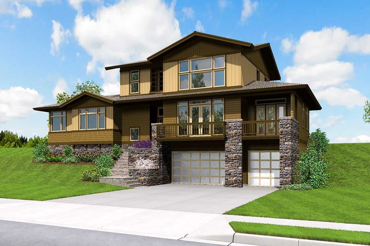 Plan 69520AM: Craftsman for Uphill Sloping Lot - Image #12 - Craftsman, Northwest