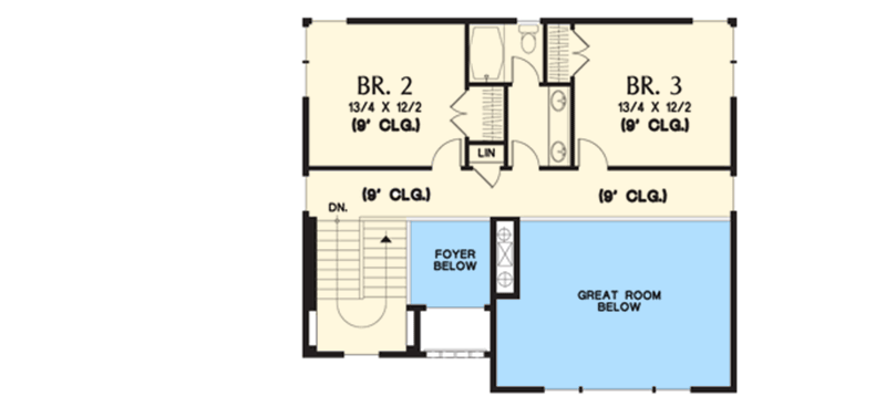 Plan 69520AM: Craftsman for Uphill Sloping Lot - Floor Plan - Second Floor - Craftsman, Northwest