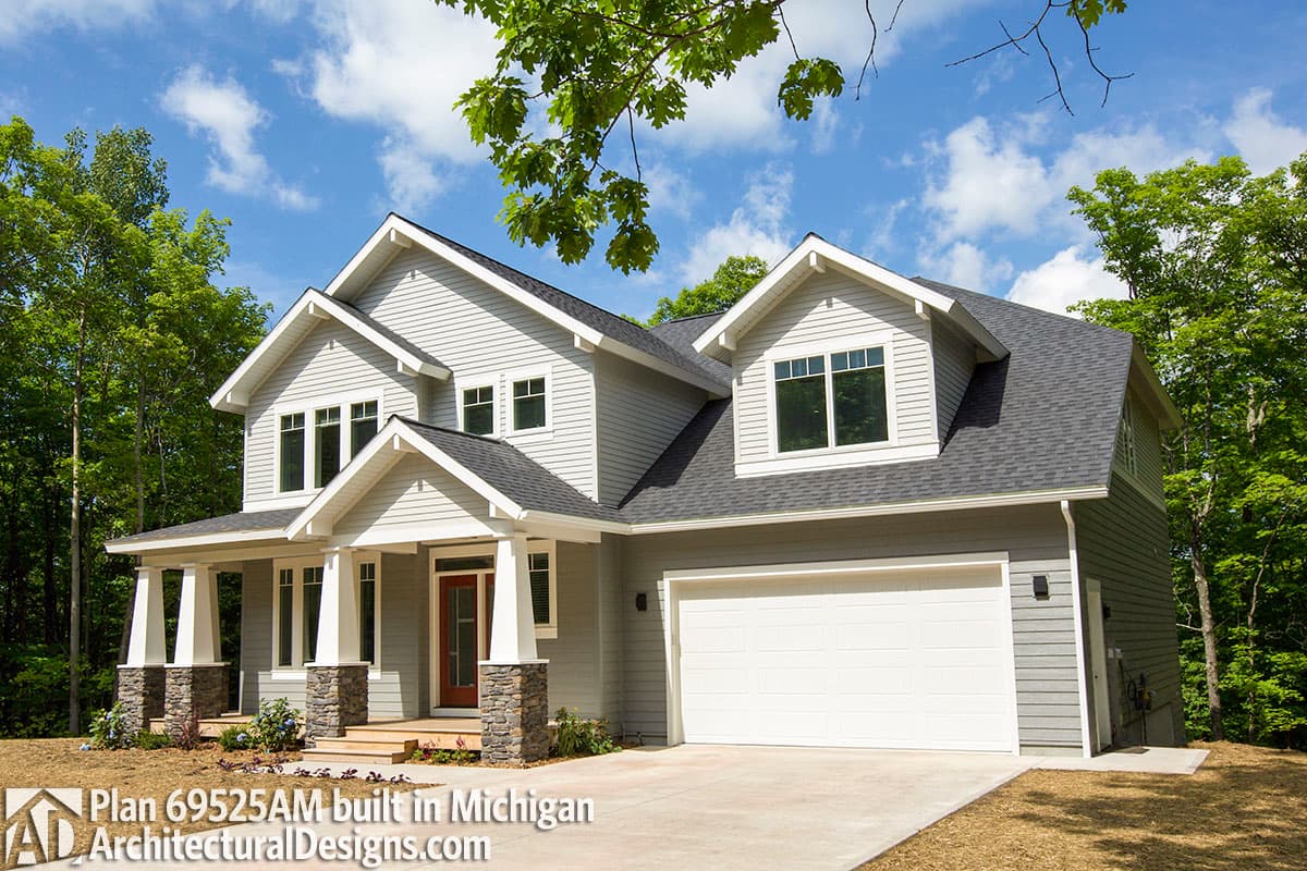 build gallery item - House Plan 69525AM comes to life in Michigan!