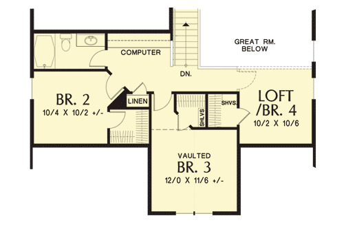 Plan 69526AM: Compact Northwest Home Plan - 1986 Sq FT - Floor Plan - 2nd Floor - Cottage, Craftsman, Northwest, Shingle