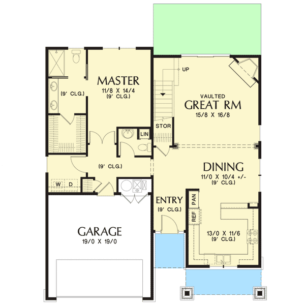 Plan 69528AM: Craftsman Cottage With Exterior Options - 1966 Sq Ft - Floor Plan - Main Level - Cottage, Craftsman, Northwest