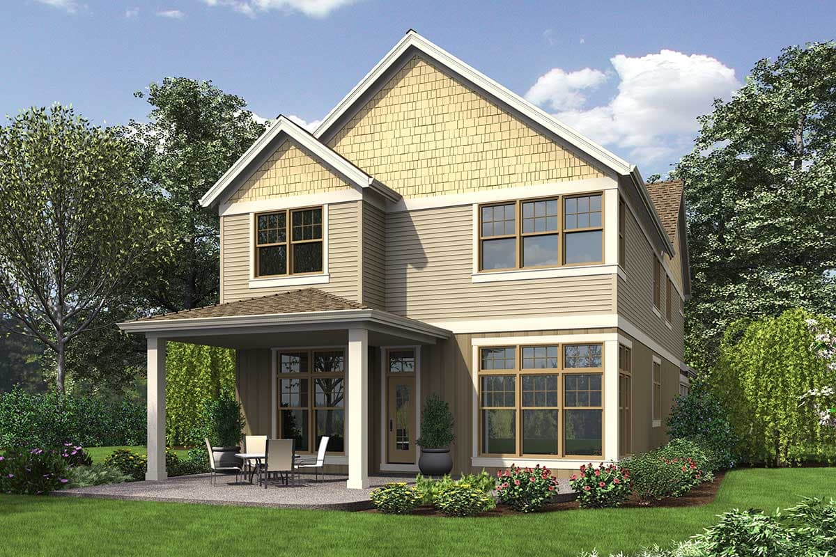 Plan 69529AM: Narrow Lot House Plan with a Pair of Porches - Image #6 - Craftsman, Northwest