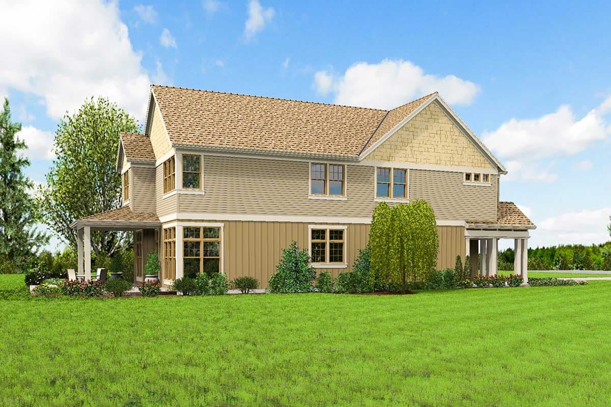 Plan 69529AM: Narrow Lot House Plan with a Pair of Porches - Image #4 - Craftsman, Northwest