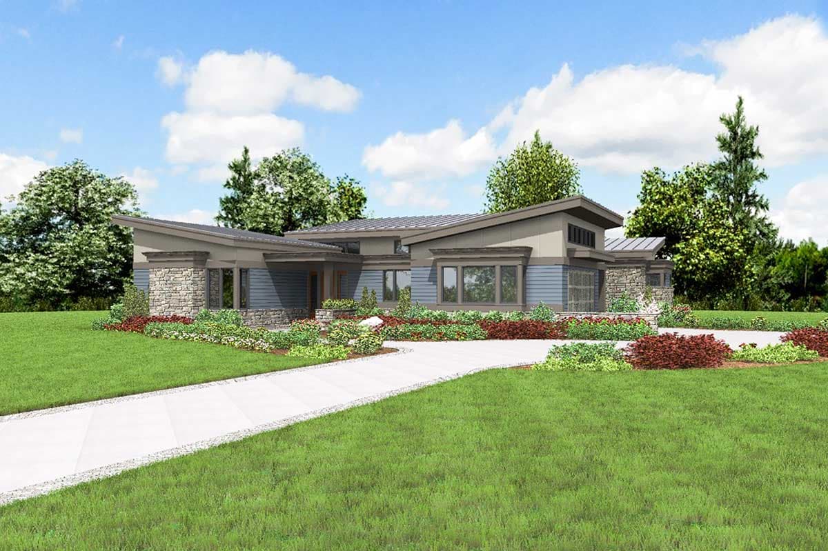 Plan 69530AM: Open, Airy and Attractive Mid-Century Modern House Plan - Image #22 - Contemporary, Mid Century Modern, Modern, Northwest, Prairie