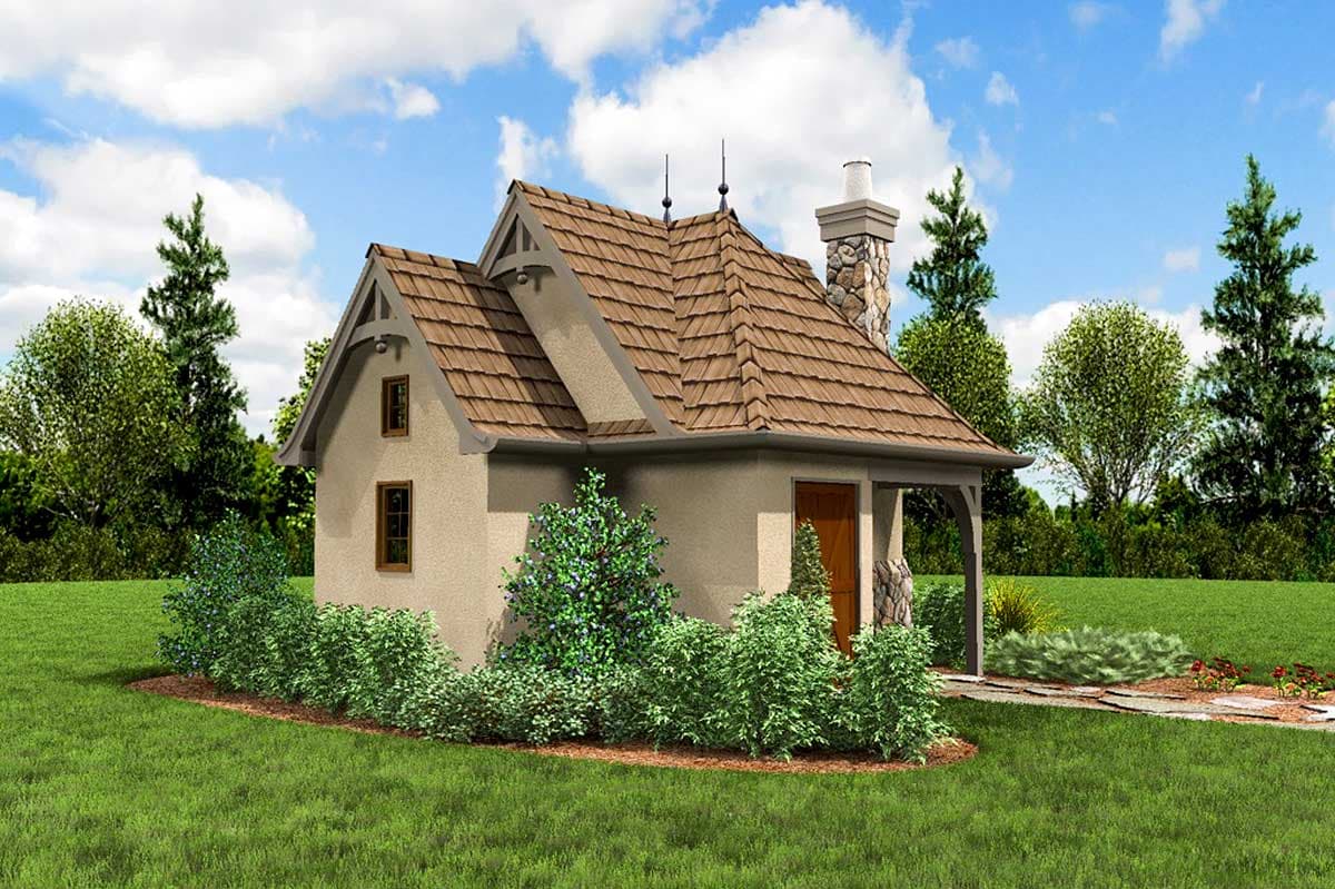 Plan 69531AM: Whimsical Cottage House Plan - 300 Sq Ft - Image #4 - Cottage, Country, European, Vacation