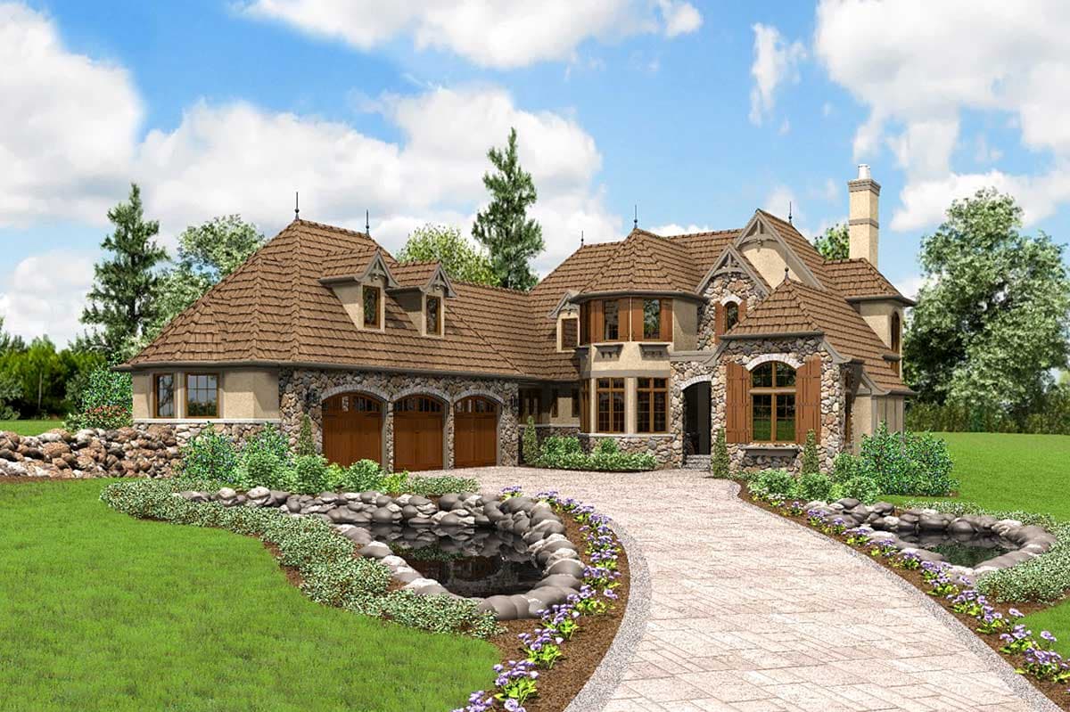 Plan 69532AM: Storybook 3 Bedroom Home Plan - Image #37 - European, Traditional