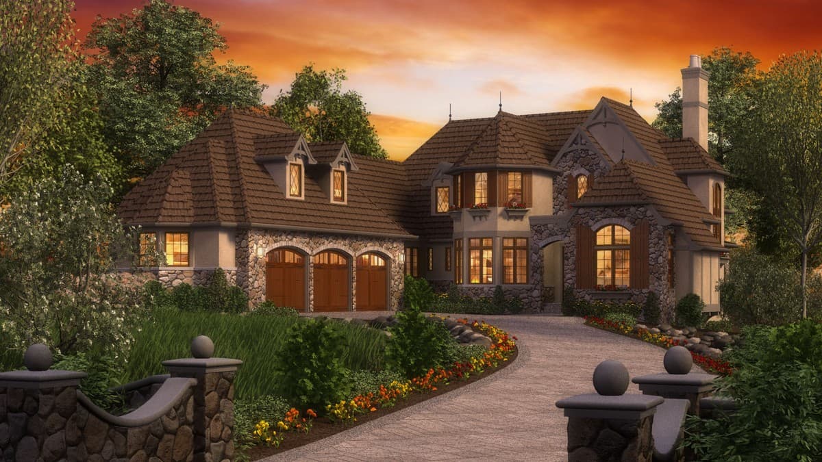 Plan 69532AM: Storybook 3 Bedroom Home Plan - Image #35 - European, Traditional