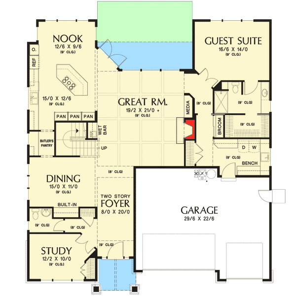 Plan 69542AM: Craftsman Built For Comfort - Floor Plan - Main Level - Craftsman, Northwest