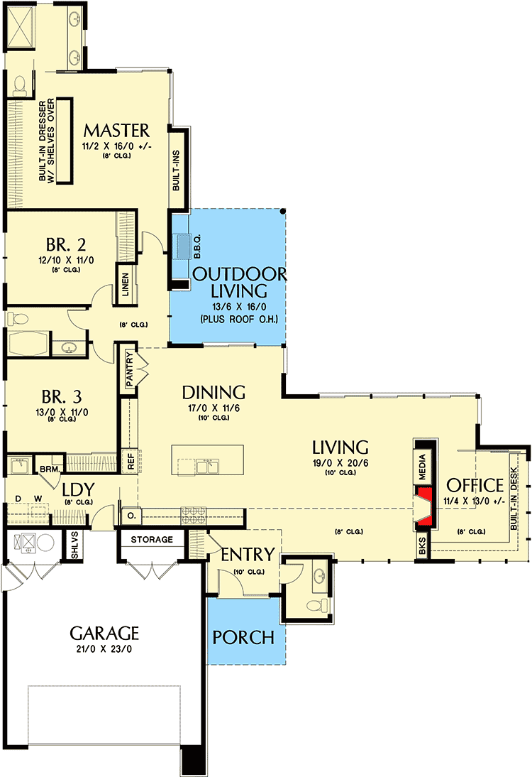 Plan 69548AM: Wonderful Layout - Floor Plan - Main Level - Contemporary, Northwest