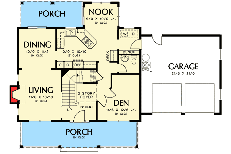 Plan 69557AM: Comfortable Country Home Plan - Floor Plan - Main Level - Country, Traditional