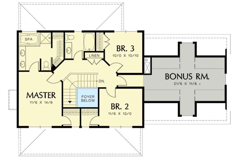 Plan 69557AM: Comfortable Country Home Plan - Floor Plan - 2nd Floor - Country, Traditional